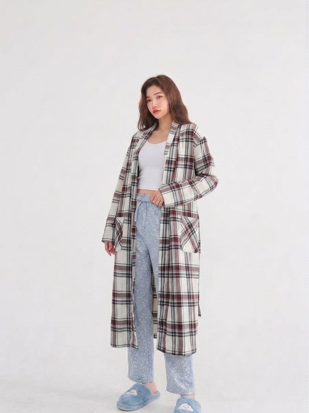 Joe Fresh Plaid Flannel Robe / Duster